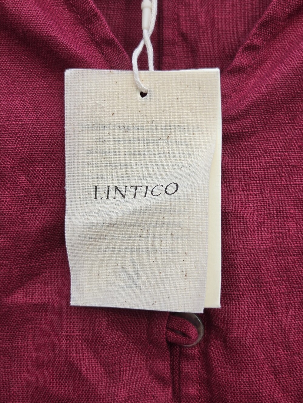 NWT Lintico Red 100% Linen Midi Tunic Dress XL Lagenlook Boho Coastal Grandma - Picture 12 of 14